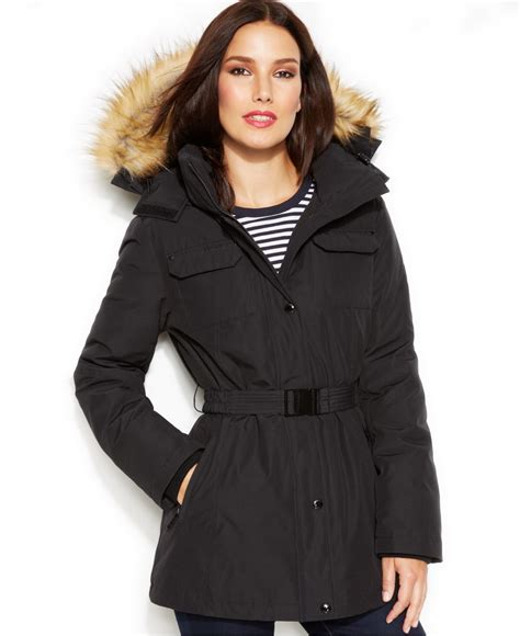 michael kors faux fur jacket womens|Michael Kors hooded jacket.